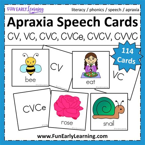 Apraxia Speech Cards for Speech Therapy and Apraxia of Speech