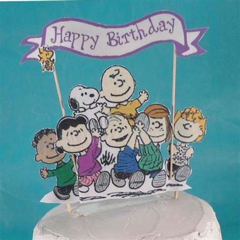 Peanuts Cake Topper Fabric Charlie Brown By Hartranftdesign Birthday