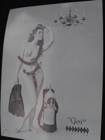 Vintage Pin Up Nude Scuba Diver Girl Lighting Adv Card