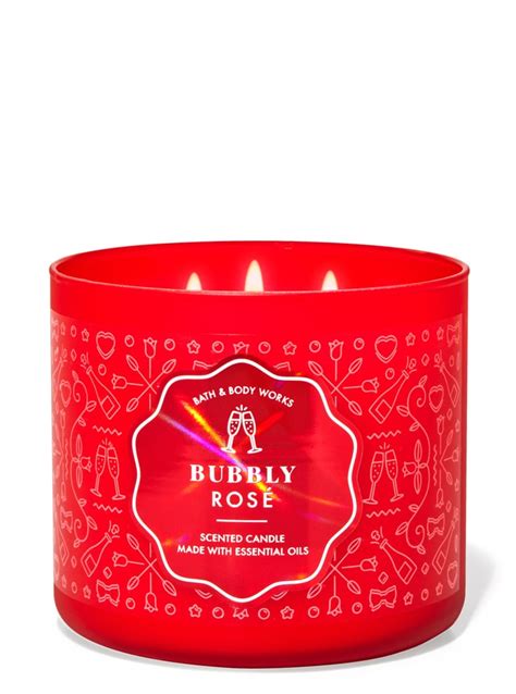 Bath And Body Works Bubbly Rosé 3 Wick Candle Bath And Body Works Valentines Day Products 2021
