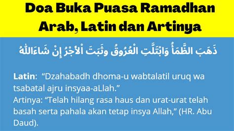 Bacaan Doa Buka Puasa Ramadhan Arab Latin Dan Artinya Kudupinter