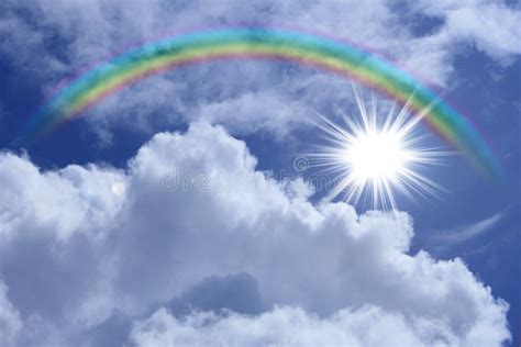 Rainbow Against Blue Sky Stock Image Image Of Weather 23804439
