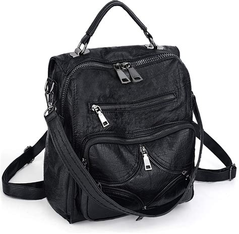 Uto Women Backpack Purse Convertible Pu Leather Ladies Designer Rucksack Zippers
