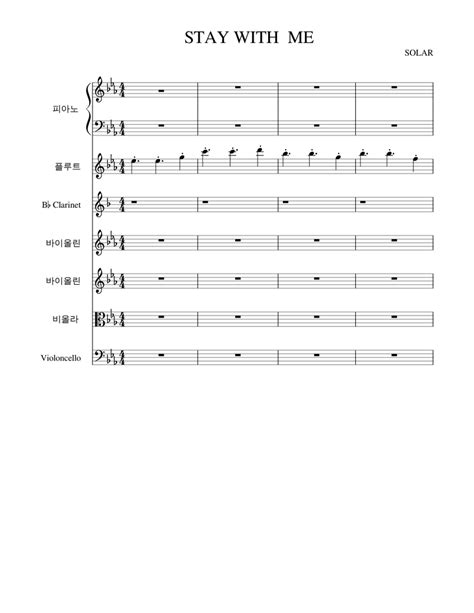 Stay With Me Sheet Music For Piano Flute Clarinet Violin Download