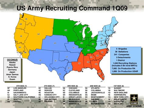 Army Recruiting Battalion Map Army Military