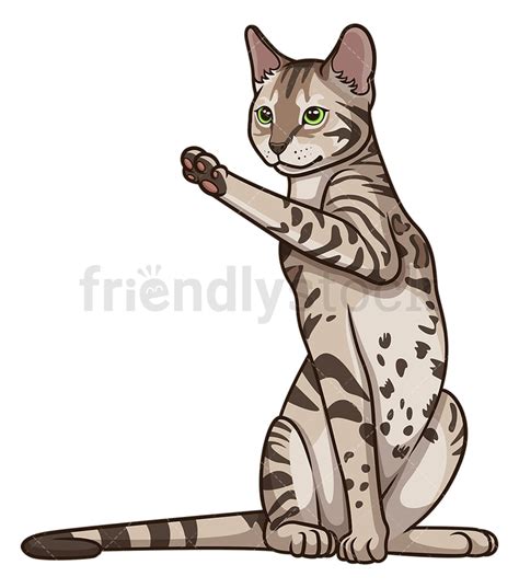 Playful Bengal Cat Cartoon Clipart Vector Friendlystock