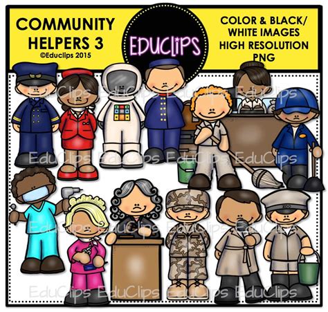 Community Helpers 3 Clip Art Bundle Color And Bandw Welcome To