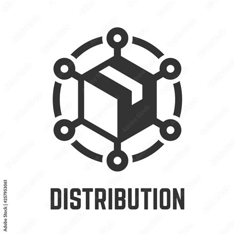 Distribution Icon With Delivery Service And Package Logistics Glyph