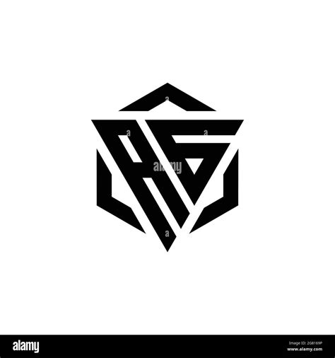 AG Logo Monogram With Triangle And Hexagon Modern Design Template