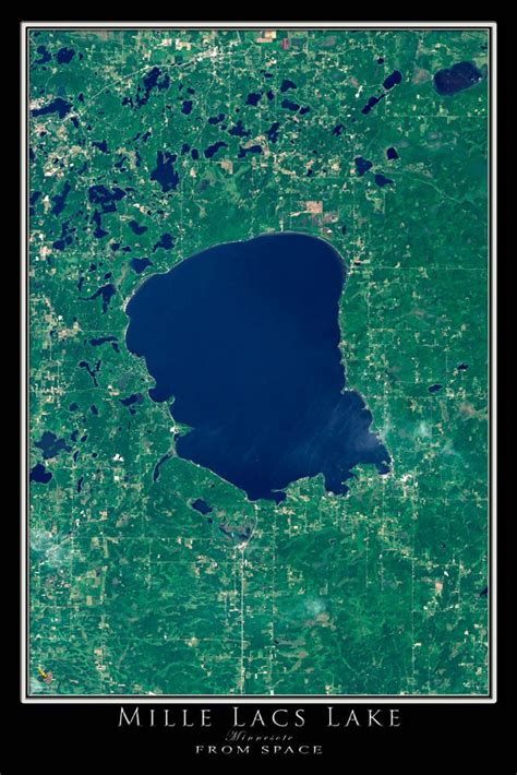 The Mille Lacs Lake Minnesota Satellite Poster Map Lake National