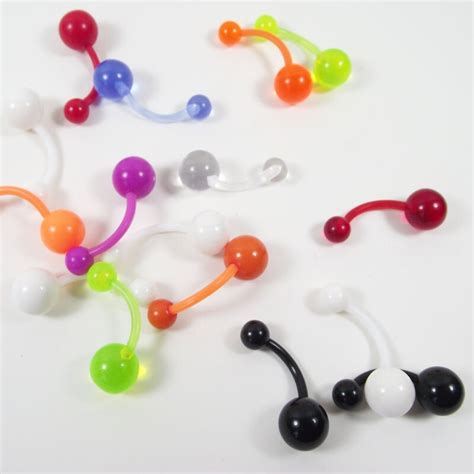 5pcslot Soft Flexible Acrylic Uv Belly Ring Navel Rings Belly Button