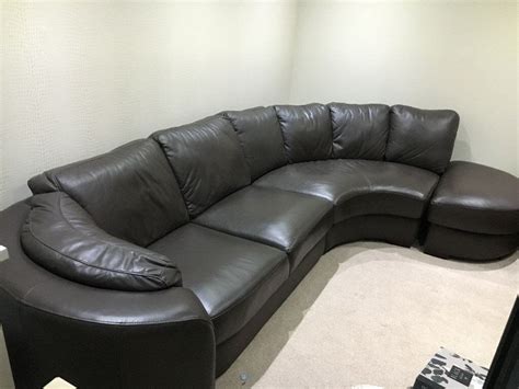 Leather Corner Sofa And Foot Rest In Ingleby Barwick County Durham
