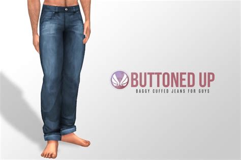 Buttoned Up Baggy And Cuffed Jeans At Simsational Designs Sims 4 Updates