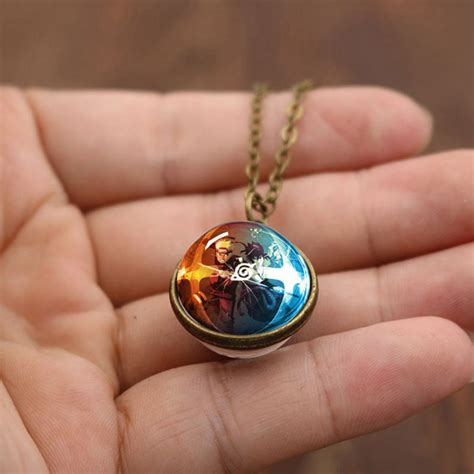 Fany Japanese Anime Naruto Pendant Double Side Glass Ball Necklace