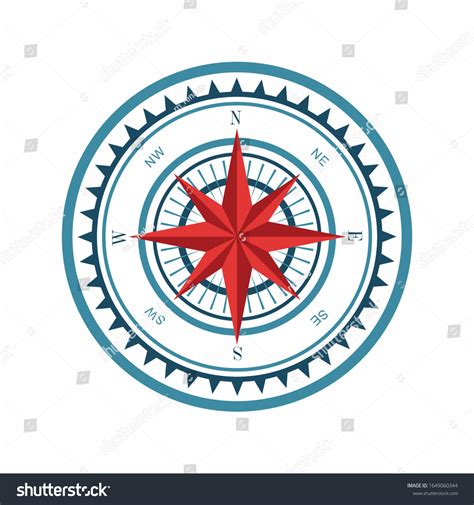 Vector Compass Rose With North South East And Royalty Free Stock