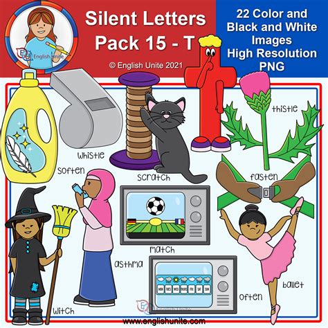 Clip Art Silent Letters Pack 15 T Made By Teachers