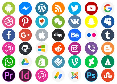 All social network added in one application because of save your phone memory and space. social media color Font by elharrak (With images) | Social ...