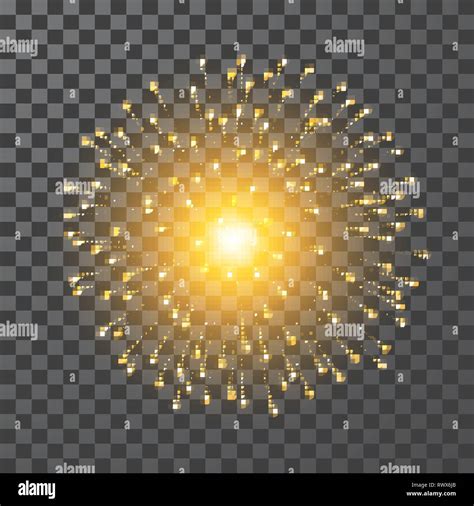 Fireworks Festival Gold Firework Vector Llustration On Transparent