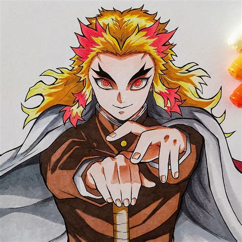 How To Draw Kyojuro Rengoku Demon Slayer My Brilliant