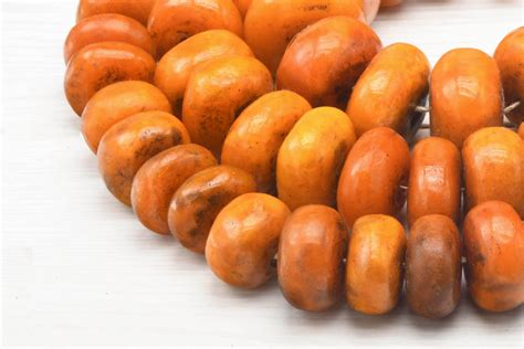 African Amber Resin Orange Beads Morocco Beads Jewelry Etsy