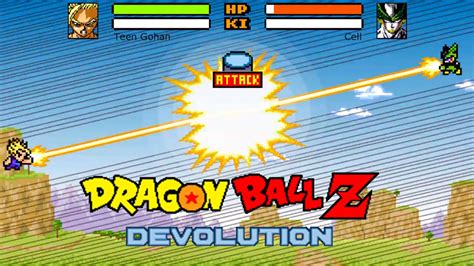 Son guko is once again back or another bruising battles with his enemies and there minions in this awesome hacked version of this cool dragon ball z game. Dragon Ball Z Devolution: The Cell Saga! (New Version 1.2.2) - YouTube