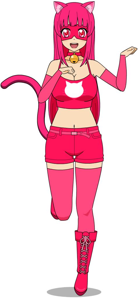 pink kitty heroic pose png by jacobstout on deviantart