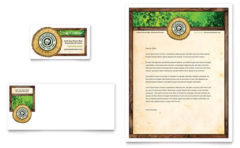 Tree Service Business Card And Letterhead Template Design