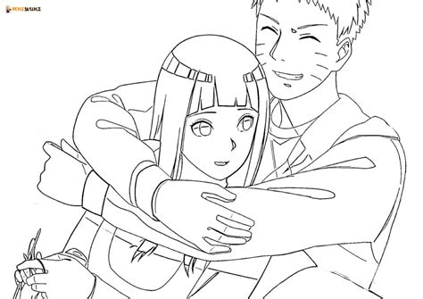 Colouring Pages Naruto And Hinata Coloring Pages Anime Couple