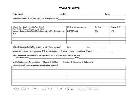 Team Charter Word Template