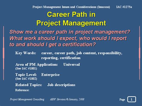 Below are the most common property manager career transitions, along with typical salaries and skill requirements. Career Path in vProject Management