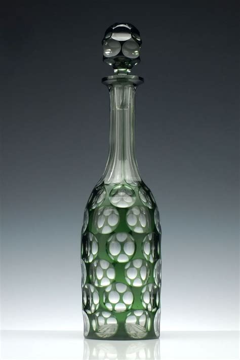 Rare Antique 19th Century Victorian Green Glass Decanter C1870