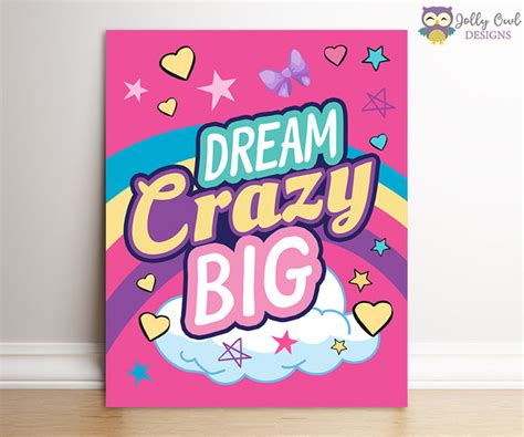 Jojo Siwa Party Signs Dream Crazy Big Jolly Owl Designs