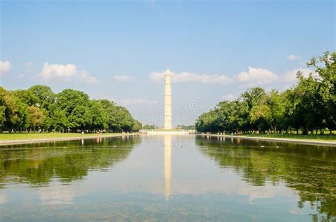 The Iconic Washington Monument And Reflecting Pool Washington D Stock