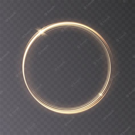Premium Vector Light Gold Circle Round Golden Line Light Effect