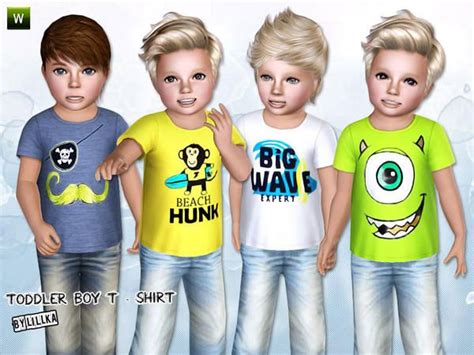 Lillkas Toddler Boy T Shirt 01 Sims 4 Toddler Clothes Sims 4 Cc