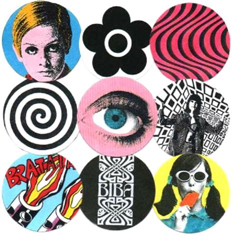 Twiggy Biba Mary Quant Etc Badges Pop Art Mod 60s Mary Quant