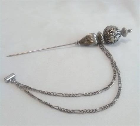 Antique Sterling Silver Stick Pin Hat Pin Broach Pin Broach Stick