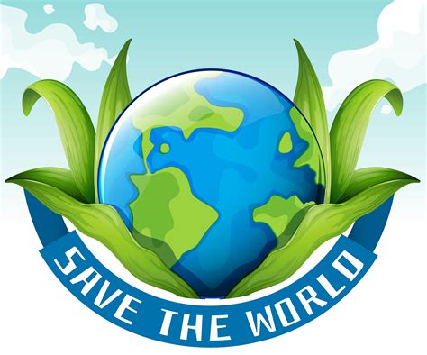 Save The World Theme With Earth And Leaves 448044 Vector Art At Vecteezy