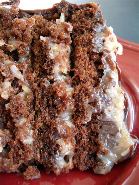 Place cakes on serving plates, and spread chocolate ganache frosting on frozen cakes. german chocolate cake from scratch