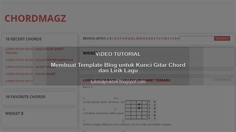 Membuat Template Blogger Untuk Kunci Gitar Chord Dan Lirik Lagu Youtube
