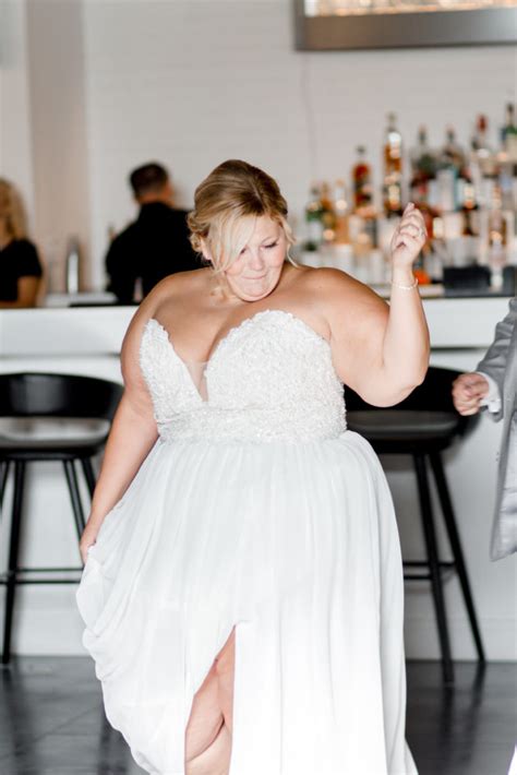 They also have dresses from white by vera wang, which are some of our favorites. Kathie - plus size wedding gown sexy slit aline - Strut ...