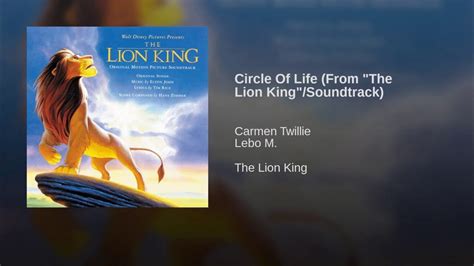 Circle Of Life From The Lion Kingsoundtrack Lion King Soundtrack
