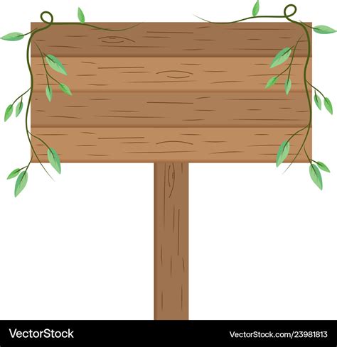 Wooden Sign Cartoon Royalty Free Vector Image Vectorstock