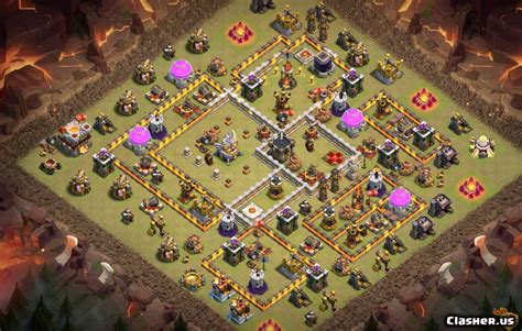 Mencari susunan formasi base wartown hall 9 terbaik di clash of clans (coc)? Town Hall 11 Th11 Anti 3 star war base anti most ...