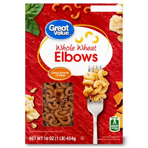 Great Value Whole Wheat Elbows 16 Oz