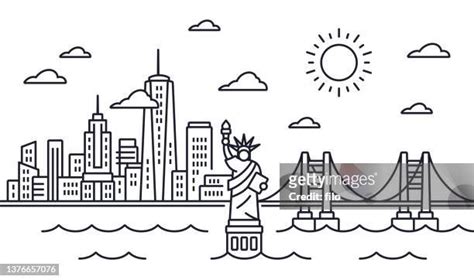 New York City Skyline Cartoon Photos And Premium High Res Pictures