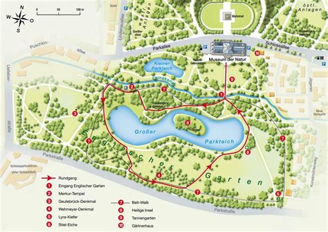 Archäologische monumente, unterschiedliche landschaften, eine burgruine, kurze erläuterungen an den objekten und die verschiedenen tiere in den gehegen verschaffen kurzweil und erholung. Englischer garten map - Karte englischer garten (Bayern ...