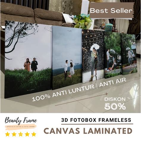 Jual Cetak Foto Box Photo Frameless Finishing Laminating Kanvas Anti