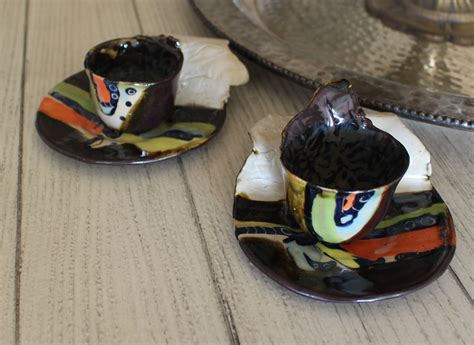 Dance Cups And Saucers Stoneware Hand Built Cup