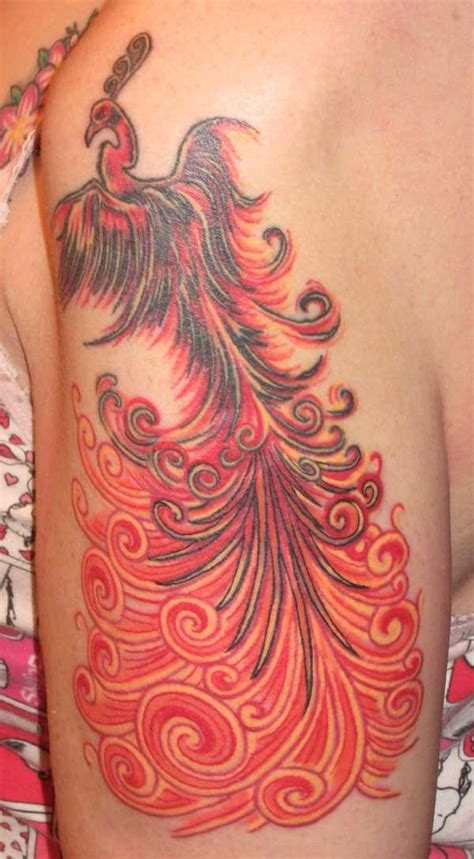 59 Outstanding Phoenix Shoulder Tattoos